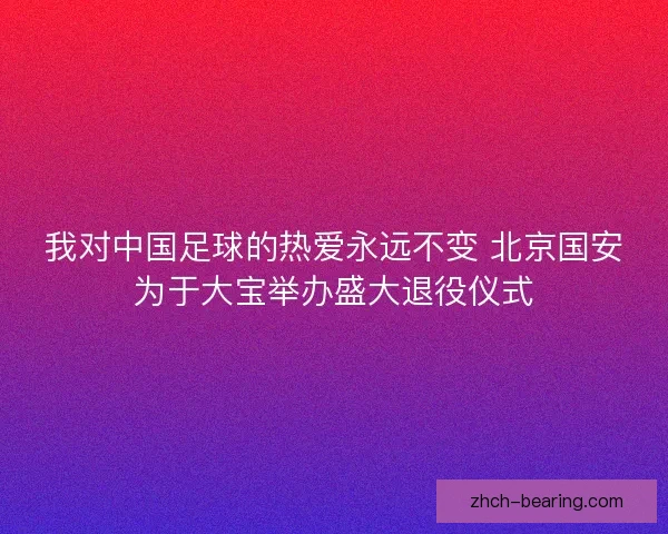 我对中国足球的热爱永远不变 北京国安为于大宝举办盛大退役仪式